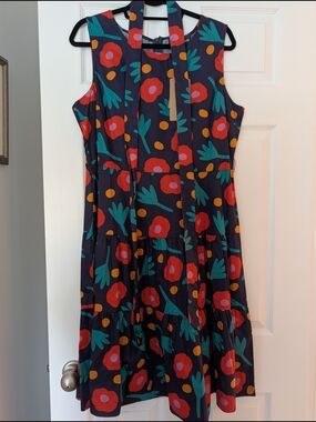 NWT Princess Highway Navy Floral Midi Dress With Sash Belt